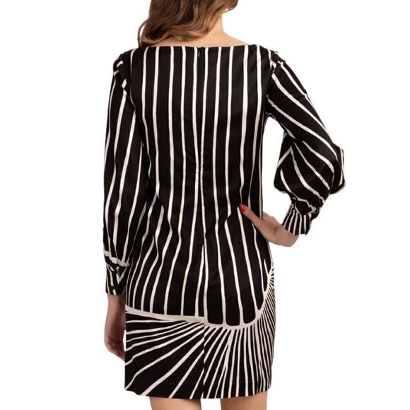 TRINA TURK Decor Black and White Mini Dress Size 12 NWT - Picture 3 of 6